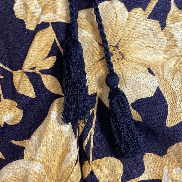 Joie Wide Leg Linen Blend Floral Botanical Elastic Waistband Pockets Beachy L - Picture 13 of 13